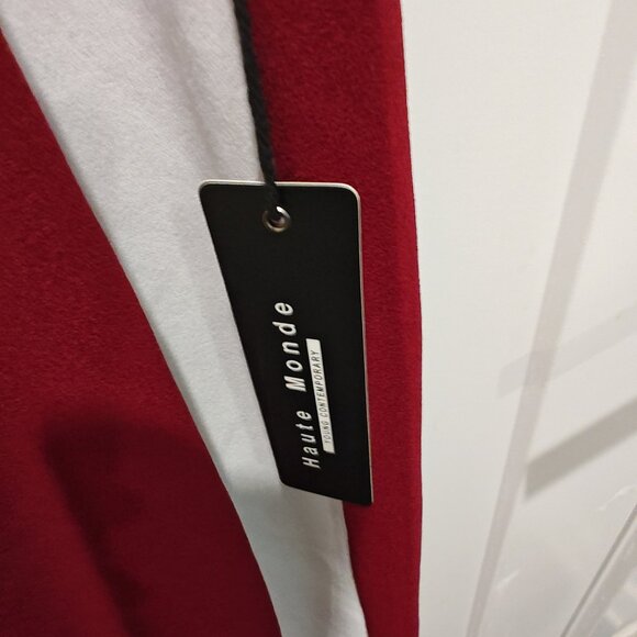 HAUTE MONDE BURGUNDY AND WHITE SKIRT (SIZE 3X) WITH TAGS BRAND NEW - Picture 6 of 6